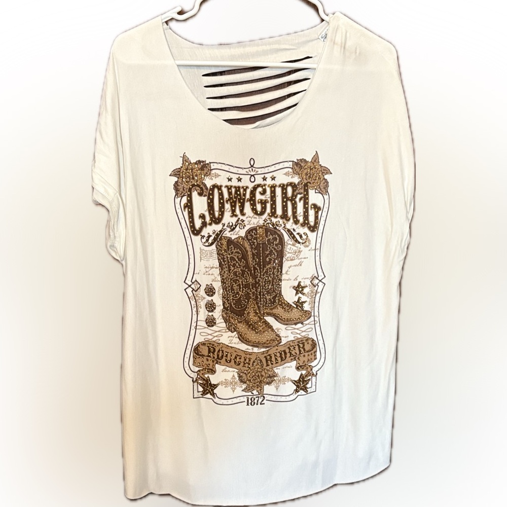 Rough Rider, Cowgirl boot Graphic, L